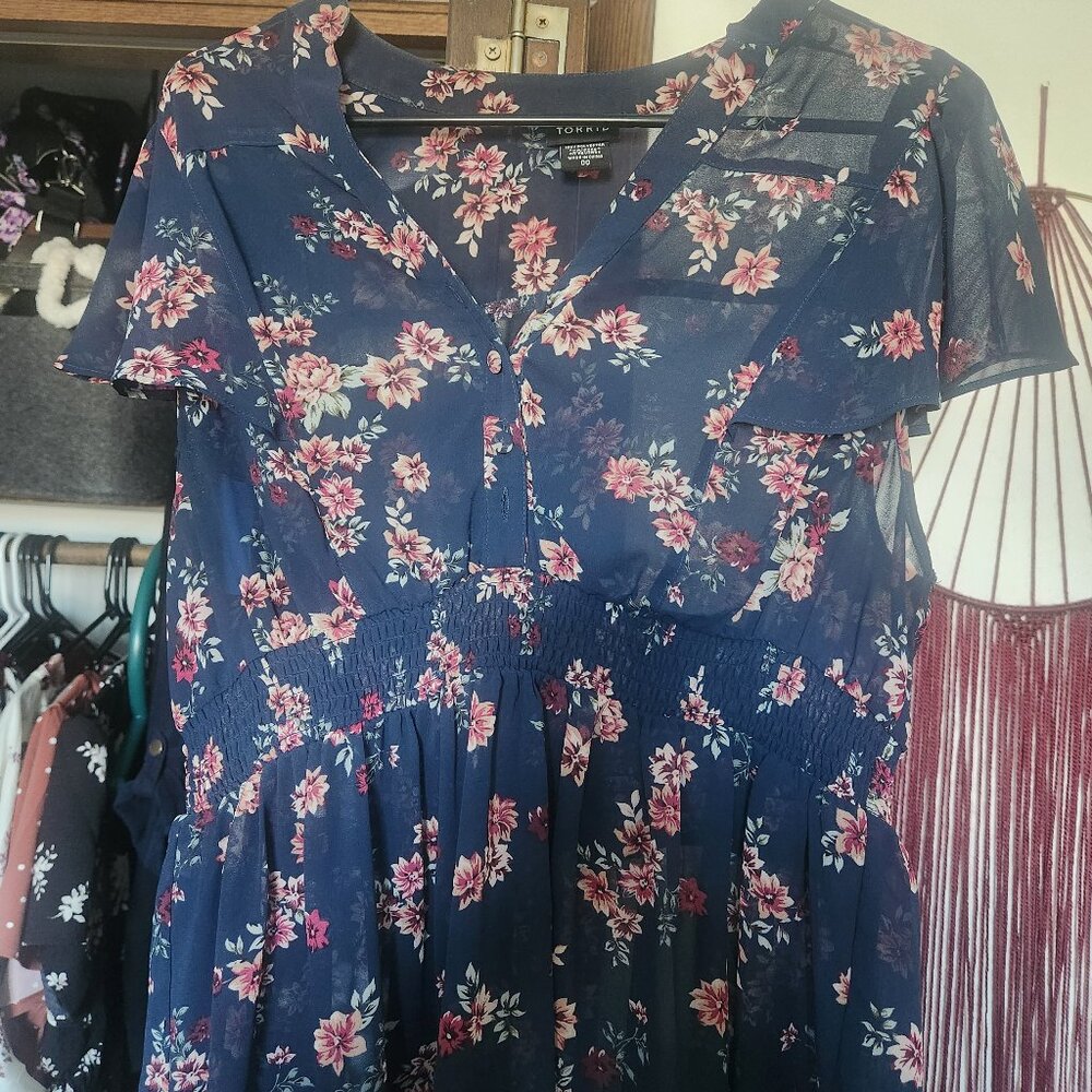 Floral Chiffon Babydoll Top